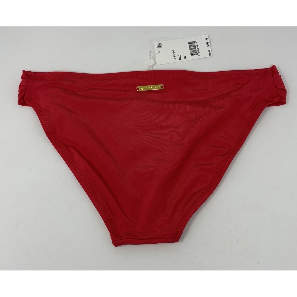 Trina Turk Womens Getaway Shirred Bikini Bottom Red Size 10 - Picture 3 of 6